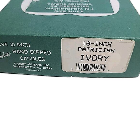 8 Vintage Patrician Taper Candles Cream Ivory 10" Dripless Smokeless Hand Dip - Picture 2 of 4